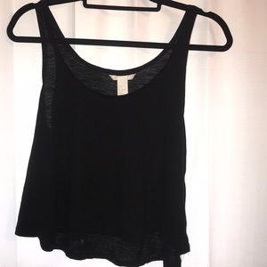 Plain Black cropped tank top